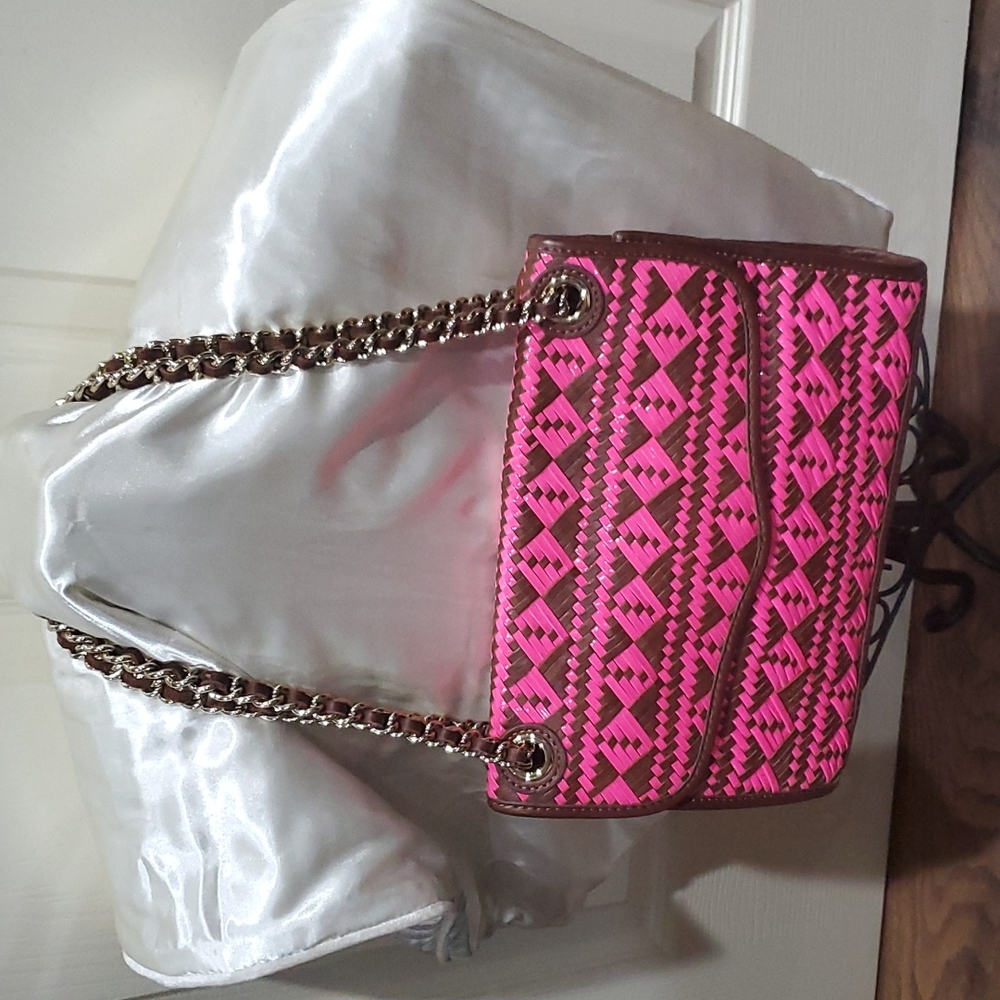 REBECCA MINKOFF PINK AND BROWN AFFAIR BAG